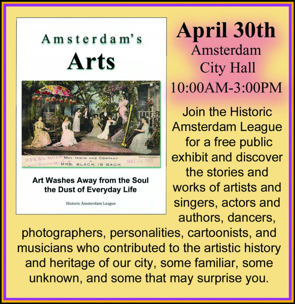 Amsterdams Arts April Exhibit ad